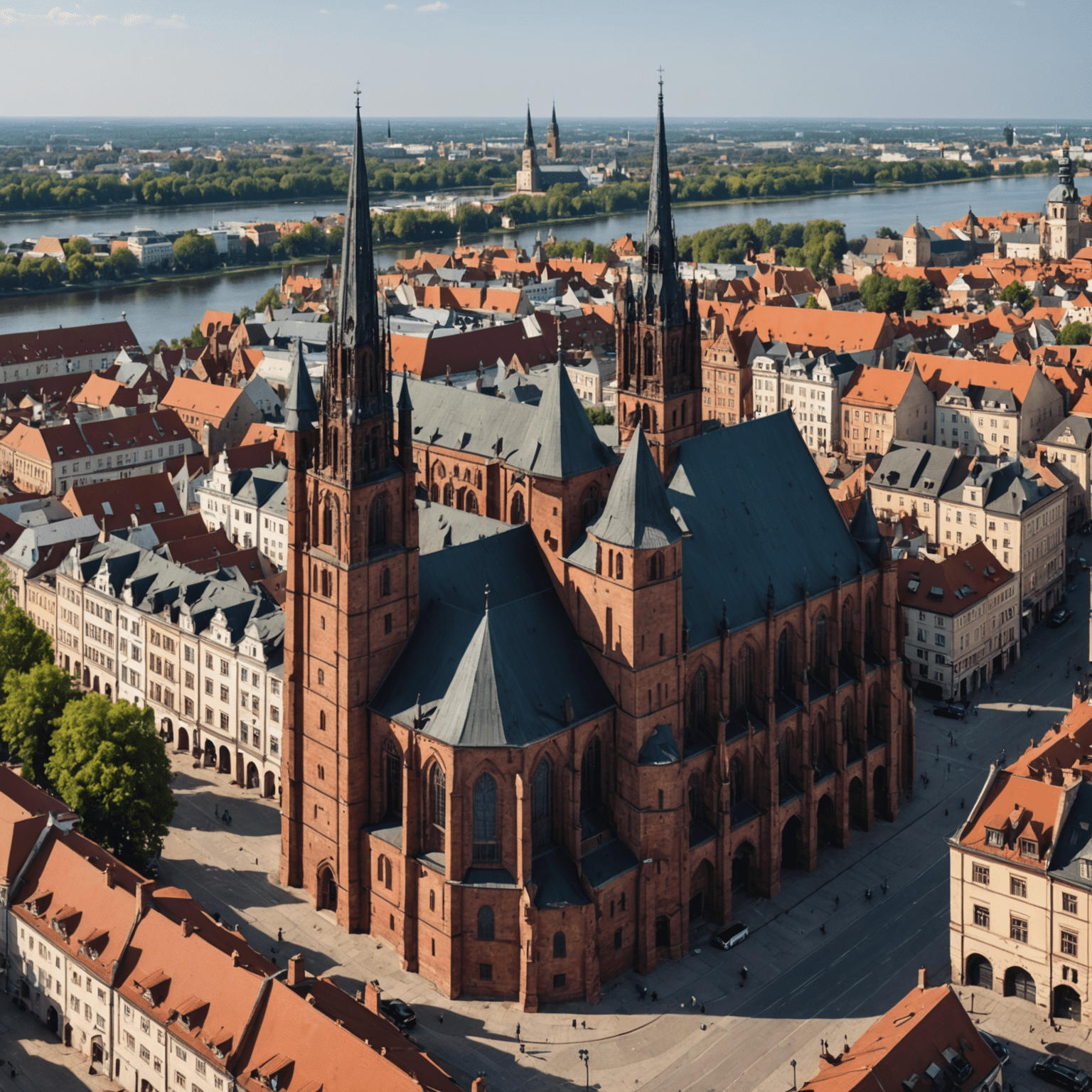 Panorama Torunia z charakterystyczną gotycką zabudową