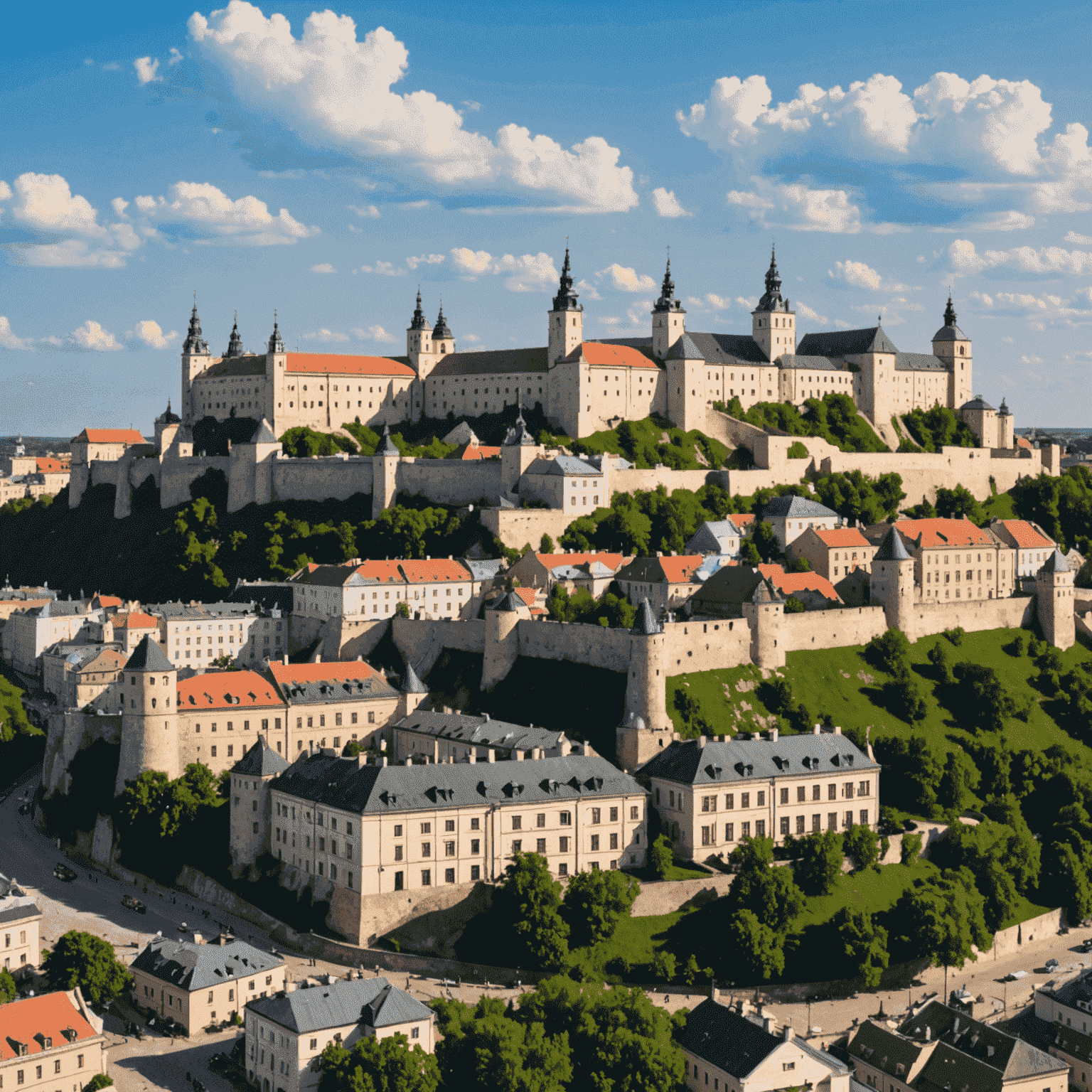 Panorama Lublina z Zamkiem Lubelskim i Starym Miastem